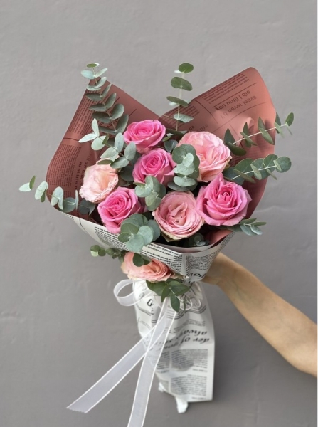 7 Lİ PEMBE GÜL BUKETİ