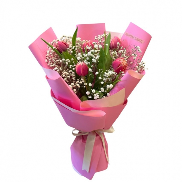 Pembe İthal LALE Buketi