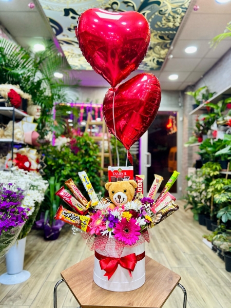 Ucan Balon Ayıcık Çikolata Aranjman