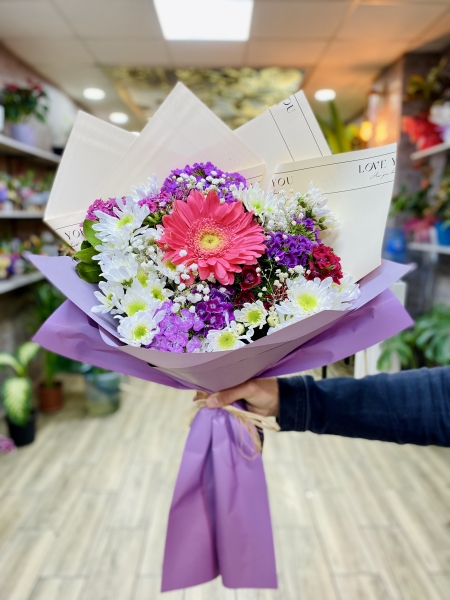 Kasımpatı Gelbera Karışık Buket